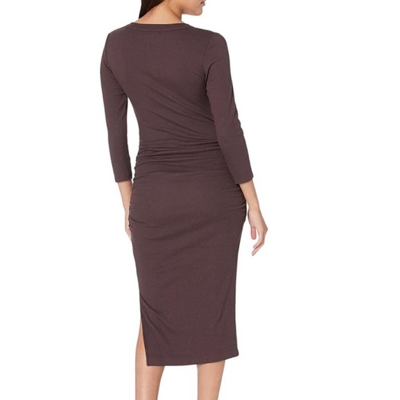 MICHAEL STARS Christy Ribbed Midi Dress - Java - Picture 3 of 4